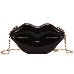 Acrylic Lips Clutch Crossbody Bag